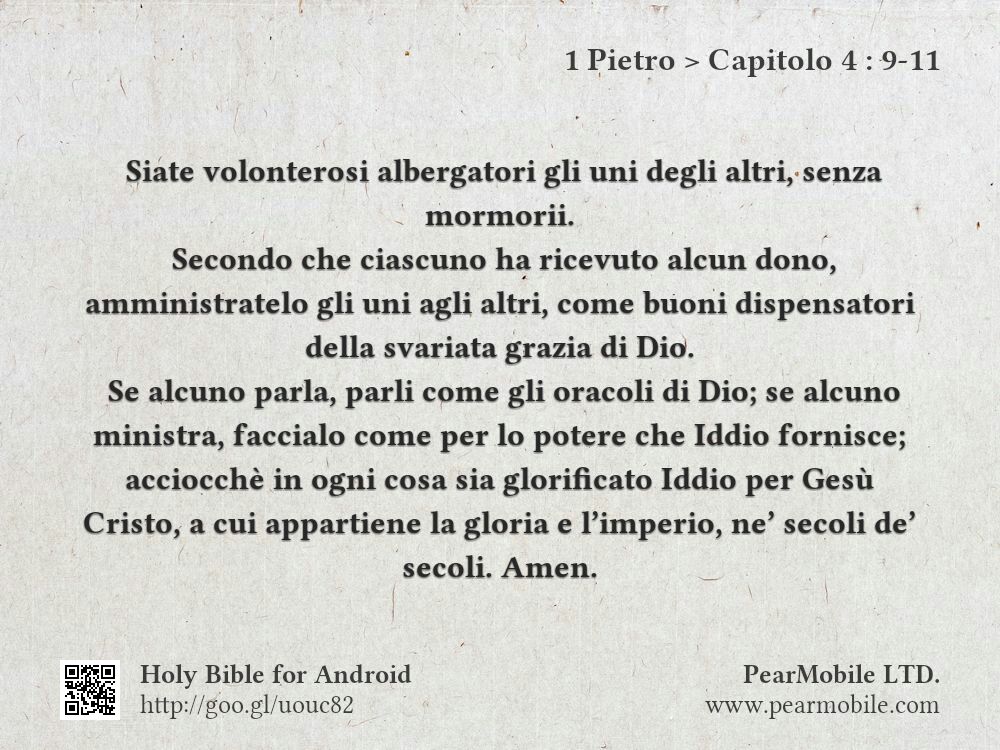 1 Pietro, Capitolo 4:9-11